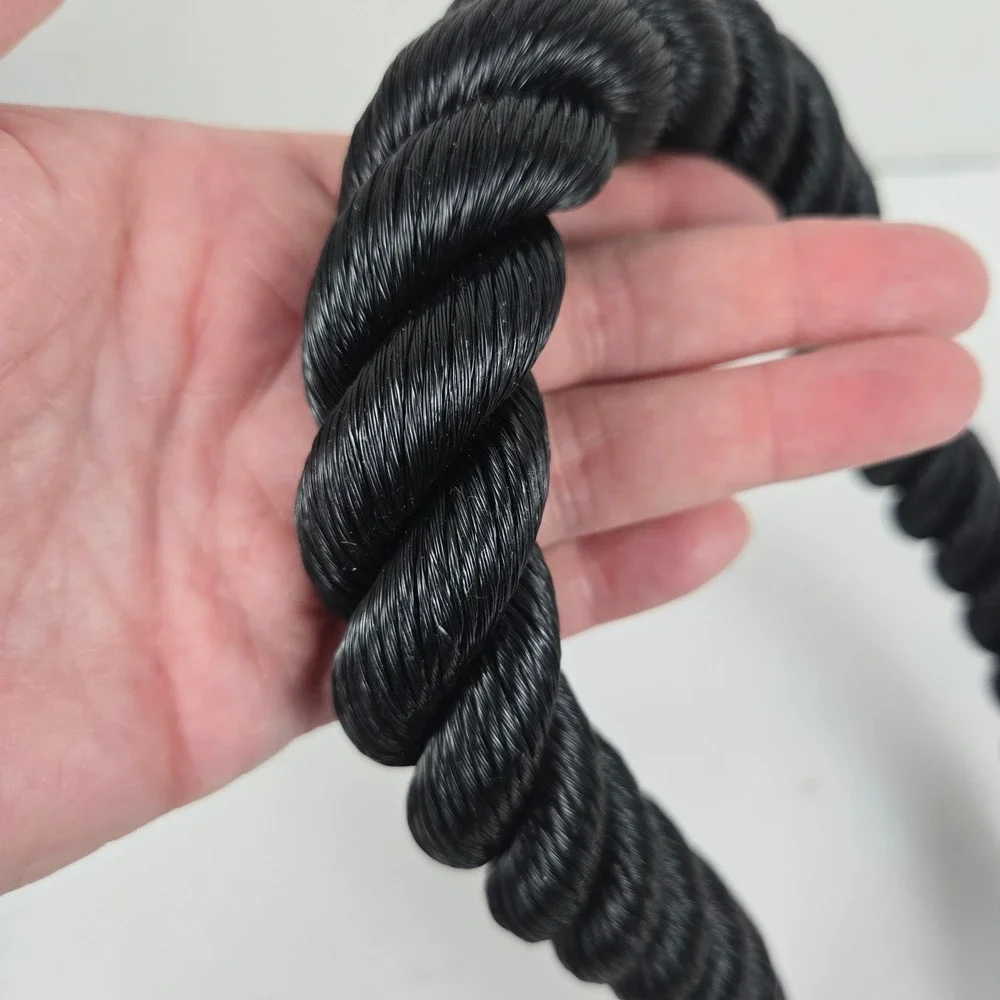 Heavy Duty 34 Inch Tricep Rope Cable Attachment Black Braided Gym Pulley NWOT